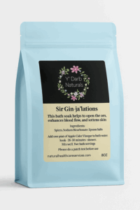 Sir Gin-ja'lations rejuvenating body soak specially formulated to nourish repair damaged skin